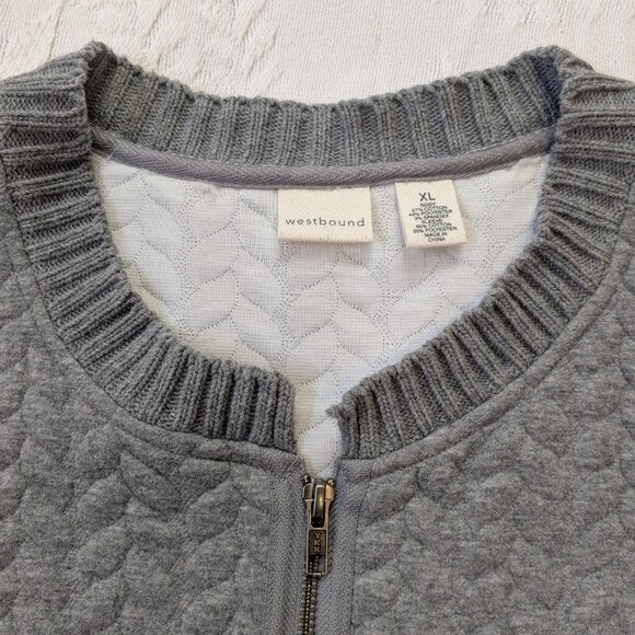 Westbound Gray Cardigan Zip Front Snap Pockets XL - Picture 4 of 12